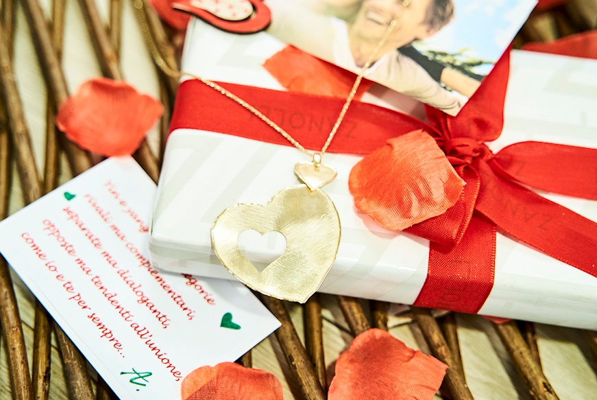 Collana argento dorato con pendente cuore Selezione Zanolli