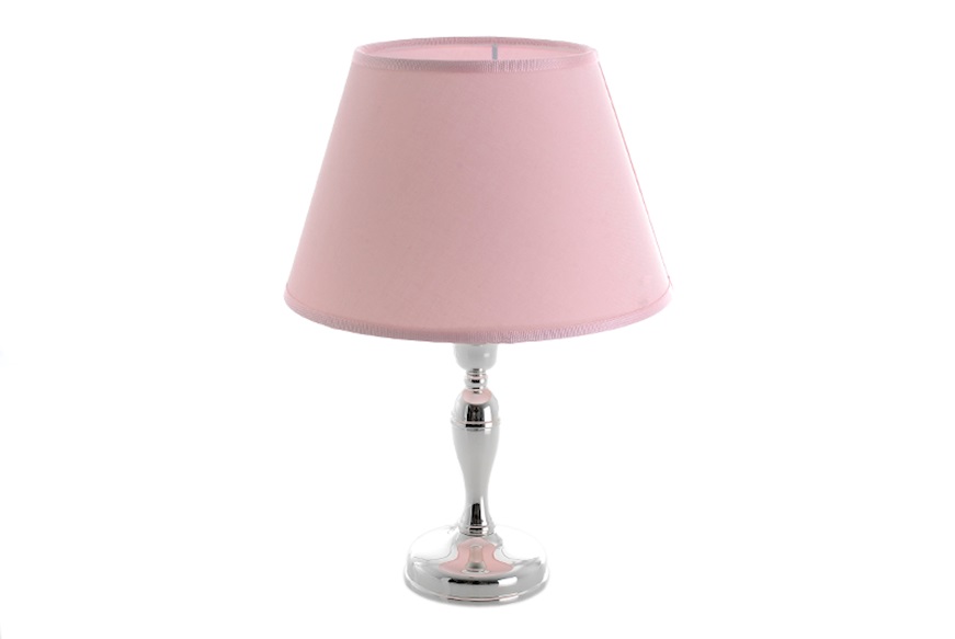 Lampada Bimba argento con paralume rosa Selezione Zanolli