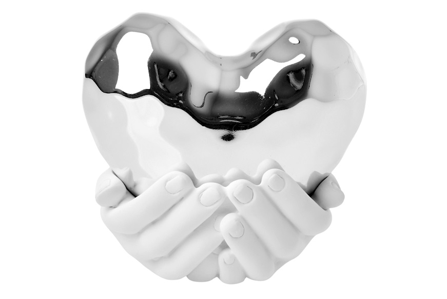 Scultura Mani con cuore argento Selezione Zanolli