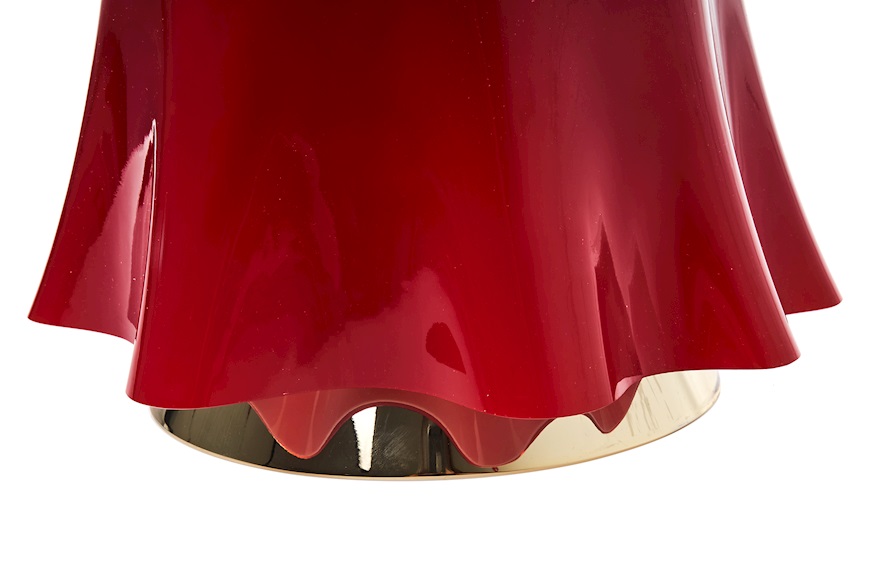 Table lamp Fantasmino XL Murano glass red and milk white Venini