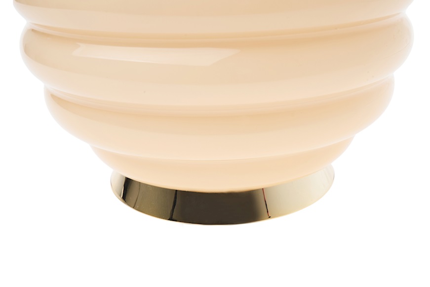 Lampada da tavolo Gran Deco vetro di Murano pesca e lattimo Venini