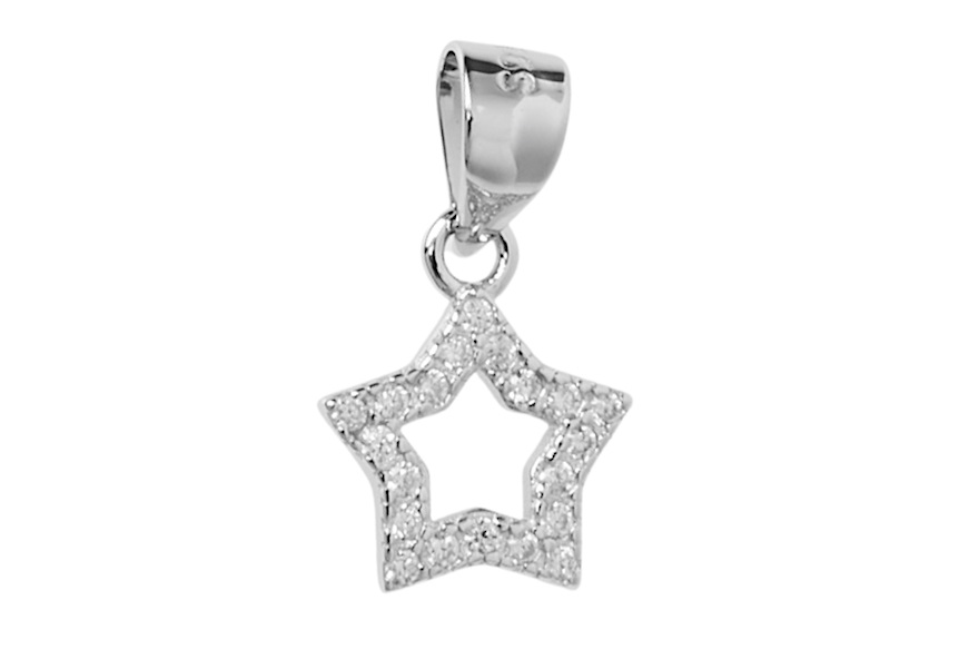 Pendant Star silver with zircons Selezione Zanolli