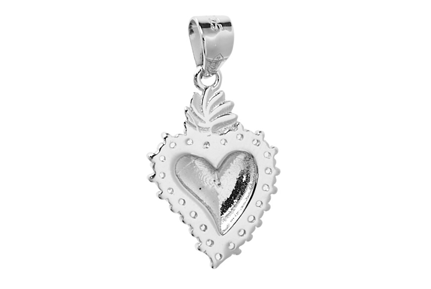 Ciondolo Cuore votivo argento con zirconi Selezione Zanolli