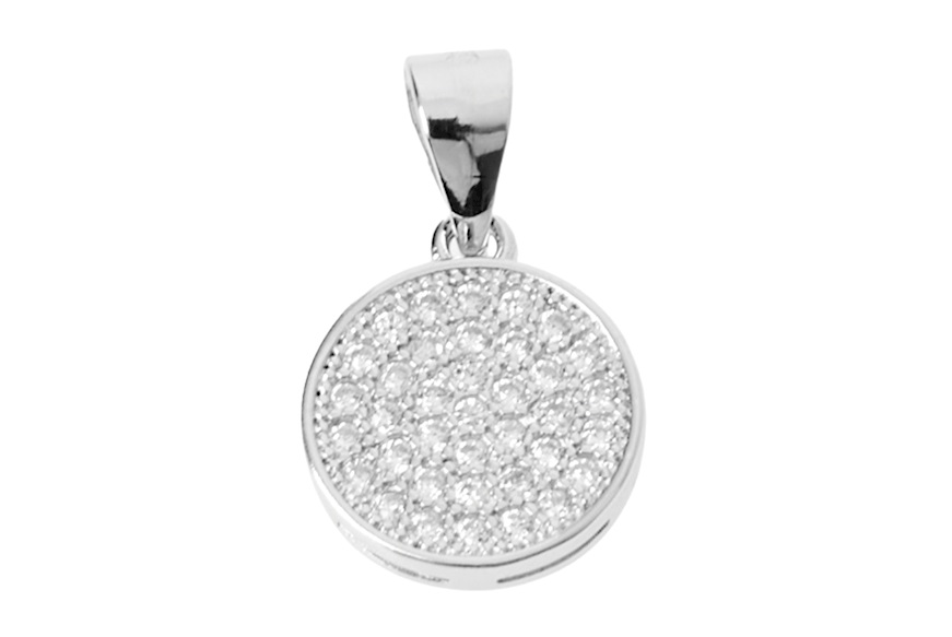 Ciondolo Bottone argento con zirconi Selezione Zanolli