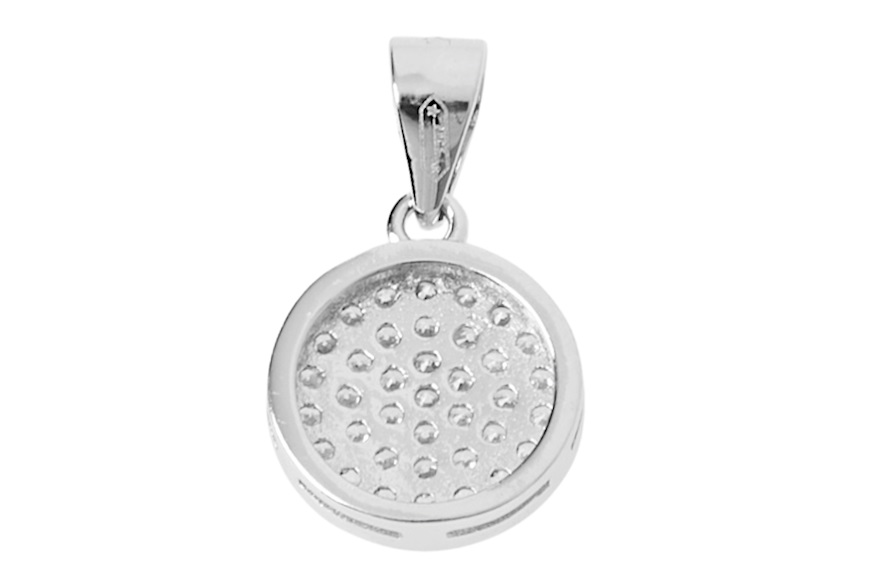 Ciondolo Bottone argento con zirconi Selezione Zanolli
