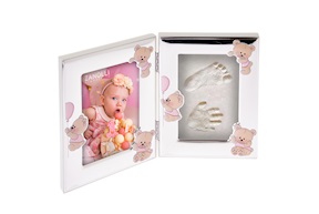 Cornice Orsetti Rosa con kit per le impronte Selezione Zanolli