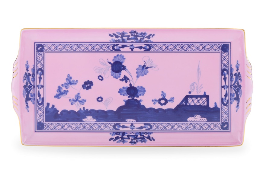 Vassoio rettangolare Oriente Italiano Azalea porcellana Richard Ginori