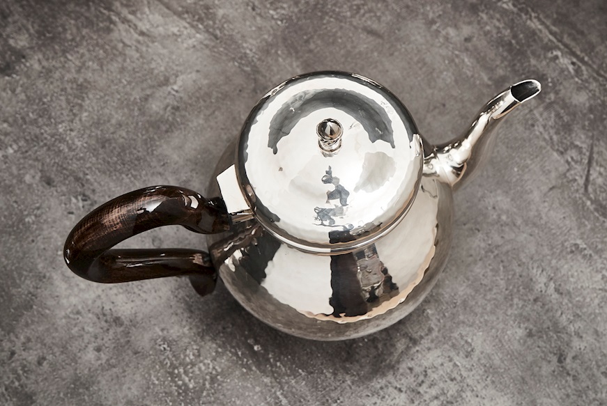 Servizio da caffè argento 1644 grammi 4 pezzi battuto usato ricondizionato Zanolli Vintage