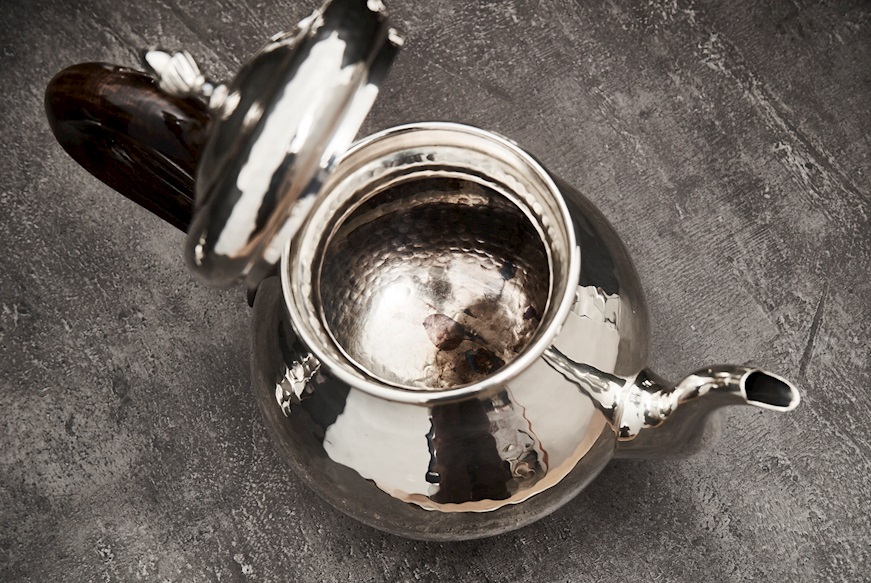 Servizio da caffè argento 1644 grammi 4 pezzi battuto usato ricondizionato Zanolli Vintage