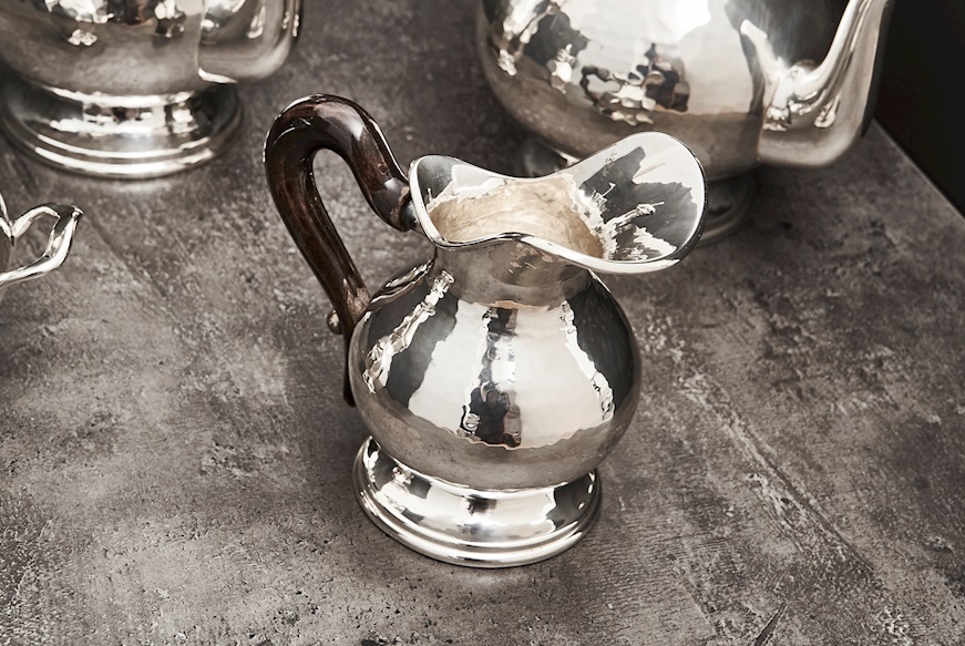 Servizio da caffè argento 1644 grammi 4 pezzi battuto usato ricondizionato Zanolli Vintage