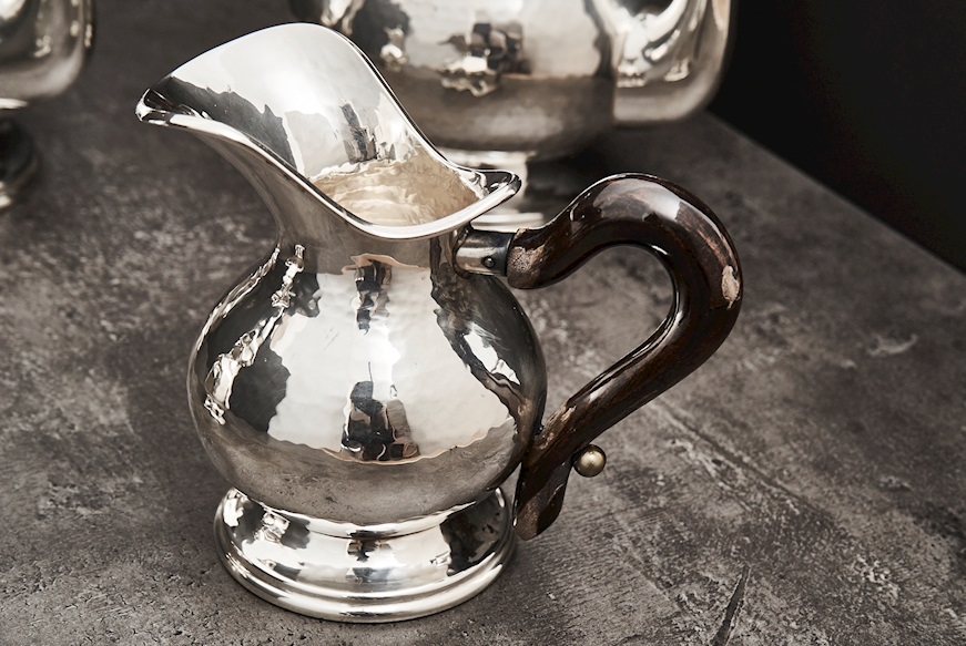 Servizio da caffè argento 1644 grammi 4 pezzi battuto usato ricondizionato Zanolli Vintage
