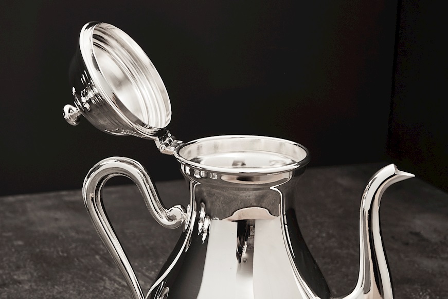 Tea and coffee service silver 1380 grammi 4 pieces in English Style Zanolli Vintage