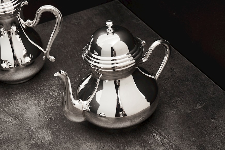 Tea and coffee service silver 1380 grammi 4 pieces in English Style Zanolli Vintage