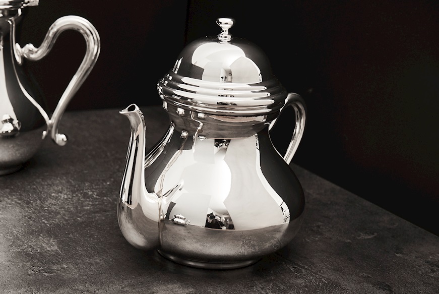 Tea and coffee service silver 1380 grammi 4 pieces in English Style Zanolli Vintage
