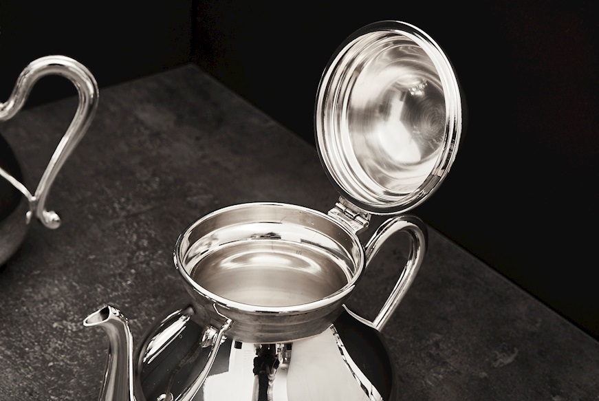 Tea and coffee service silver 1380 grammi 4 pieces in English Style Zanolli Vintage