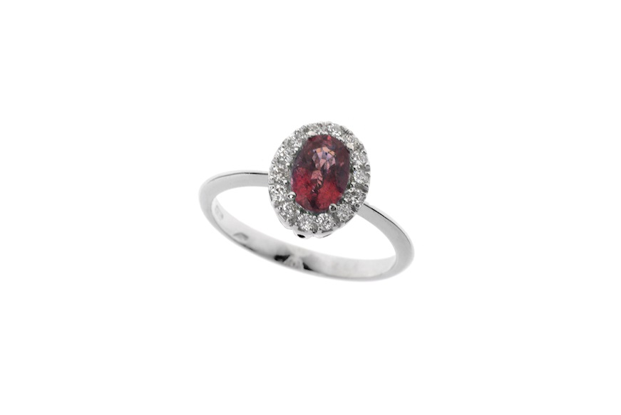 Anello oro 750‰ con rubino e diamanti Selezione Zanolli
