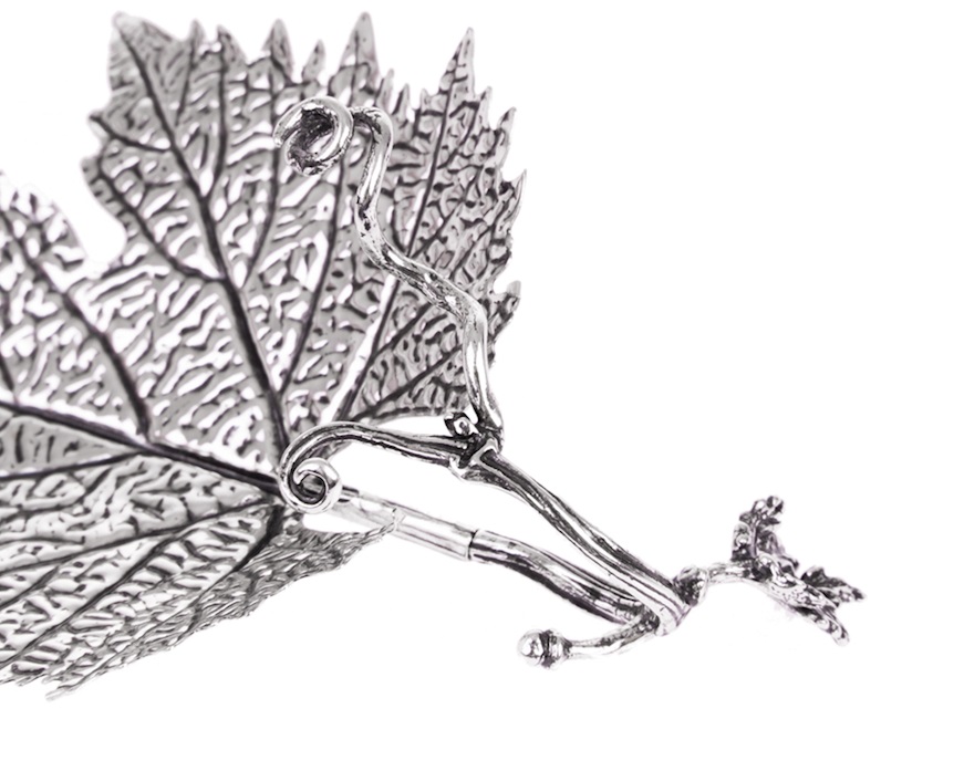 Segnaposto Foglia di vite argento media Selezione Zanolli