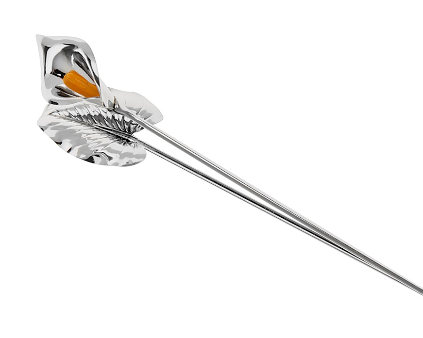 Bomboniera Calla argento con foglia Selezione Zanolli