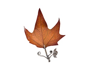 Portaoggetti Foglia di acero argento arancione