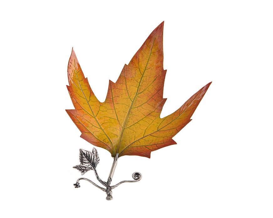 Portaoggetti Foglia di acero argento gialla Selezione Zanolli
