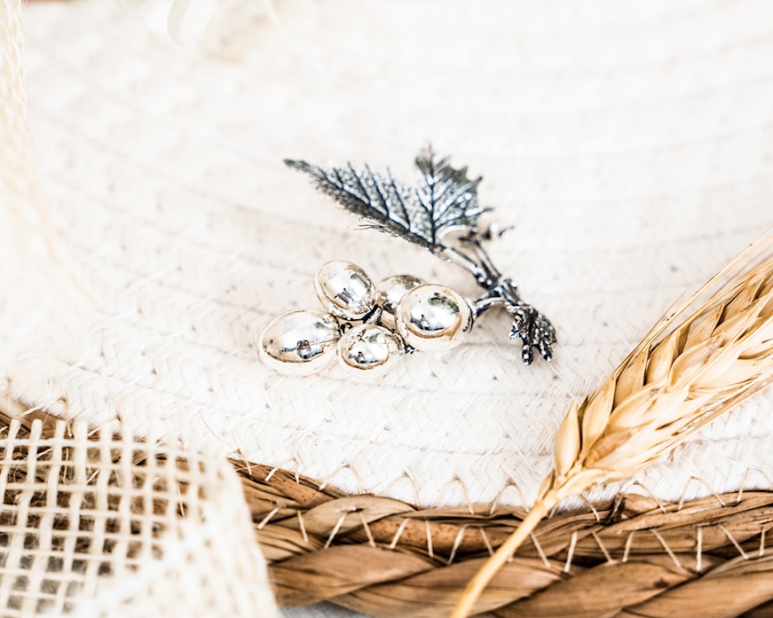 Bomboniera Uva regina argento piccola con sacchetto portaconfetti Selezione Zanolli