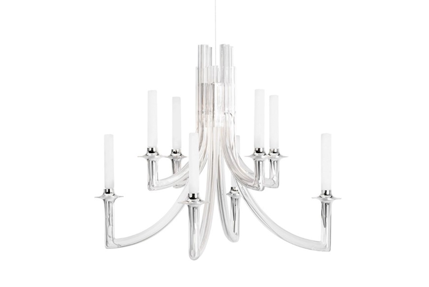 Lampadario Khan colore trasparente Kartell