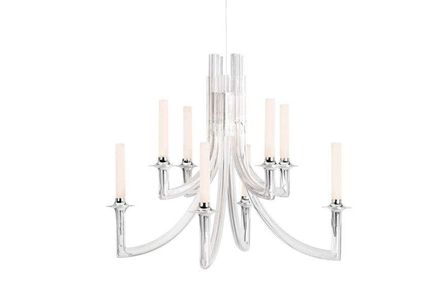 Lampadario Khan colore trasparente Kartell