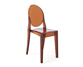 Set of Chairs Victoria Ghost amber 2 pieces Kartell