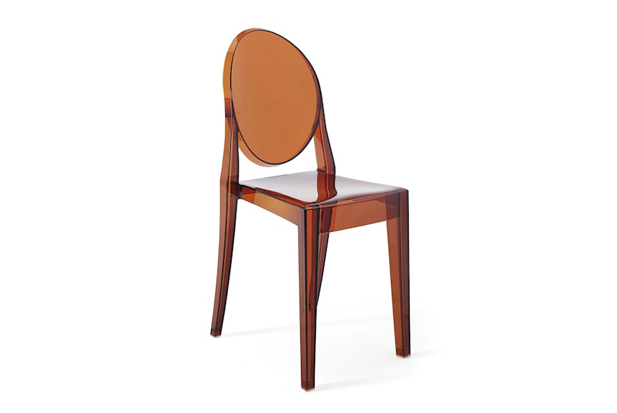 Set di 2 sedie Victoria Ghost colore ambra Kartell