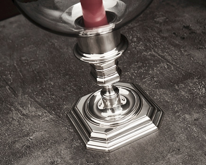 Candeliere basso monofiamma argento 251 grammi usato ricondizionato Zanolli Vintage