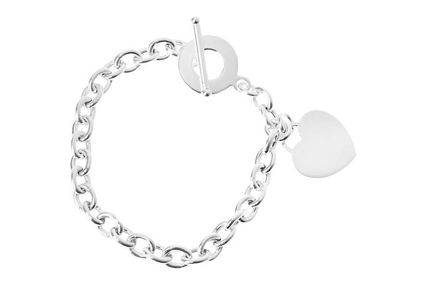 Bracelet silver with T closure and heart Selezione Zanolli