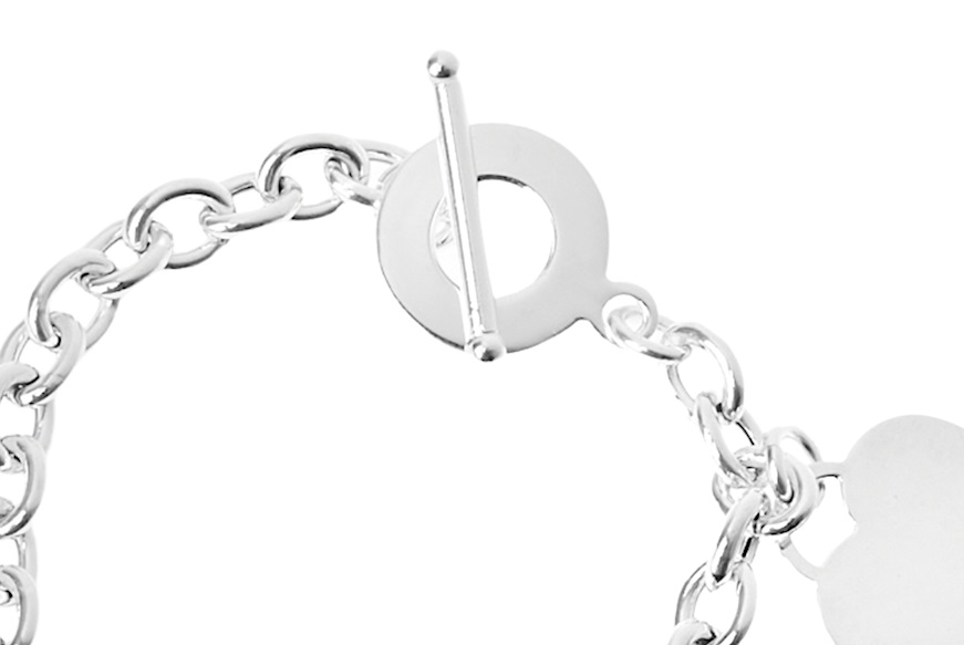 Bracelet silver with T closure and heart Selezione Zanolli