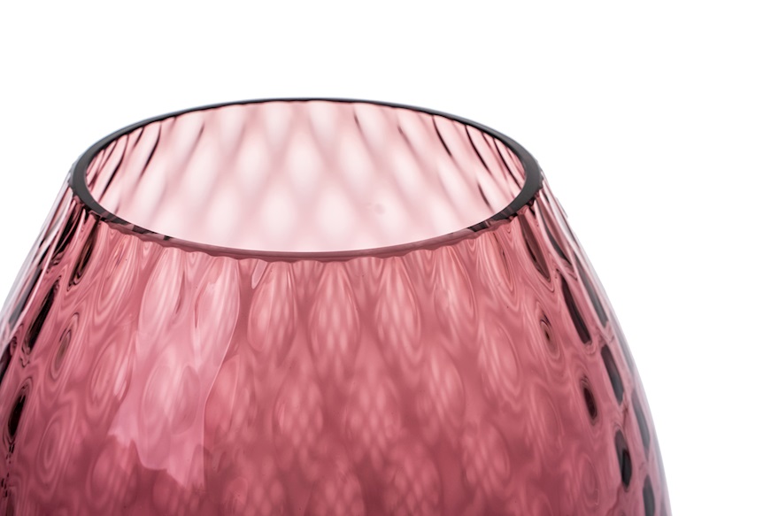 Candle holder vase Macramè XXL Murano glass Violet Nasonmoretti
