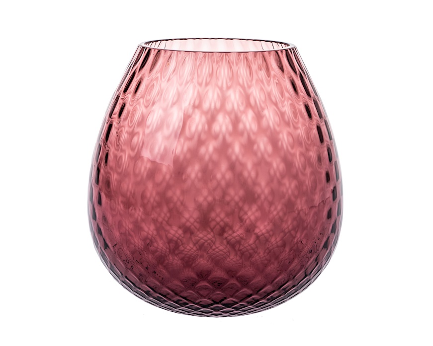 Vaso portacandela Macramè XXL vetro di Murano Viola Nasonmoretti
