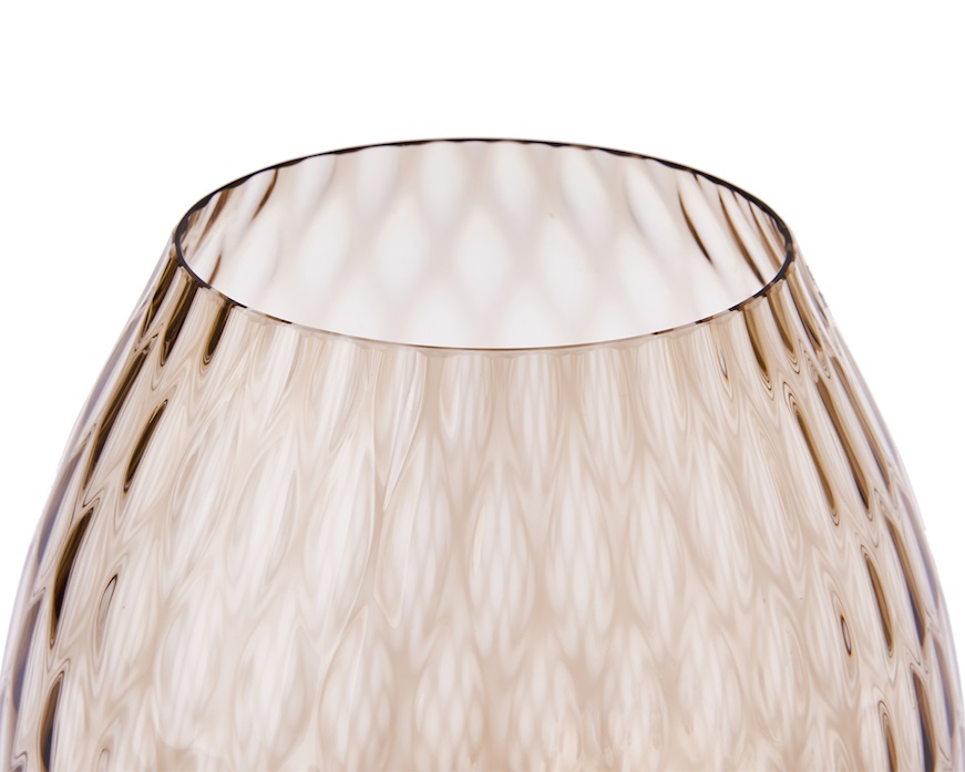 Vaso portacandela Macramè XL vetro di Murano Marrone Nasonmoretti