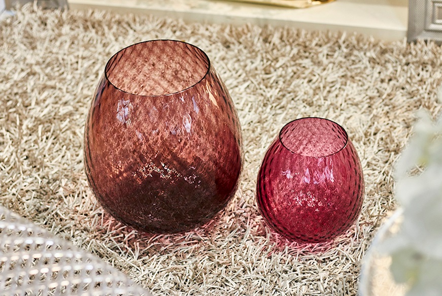 Candle holder vase Macramè XL Murano glass Ruby Nasonmoretti