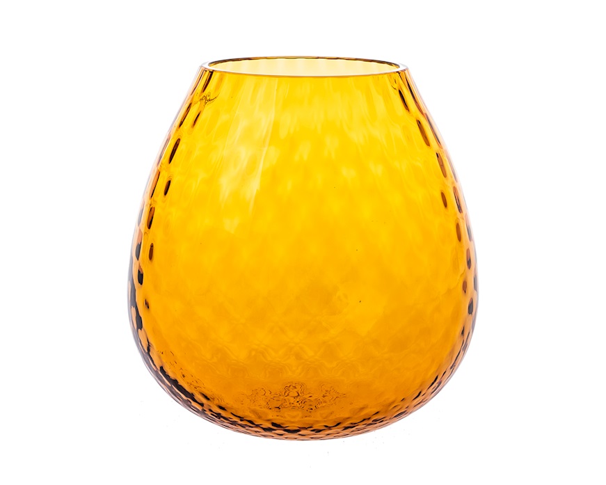Vaso portacandela Macramè XL vetro di Murano Ambra Nasonmoretti