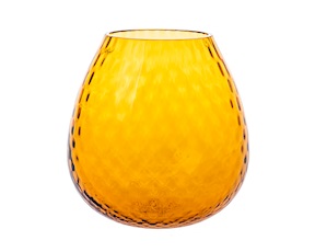 Vaso portacandela Macramè XL vetro di Murano Ambra Nasonmoretti