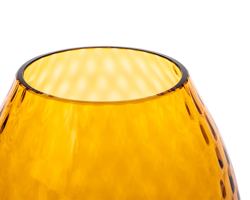 Vaso portacandela Macramè XL vetro di Murano Ambra Nasonmoretti