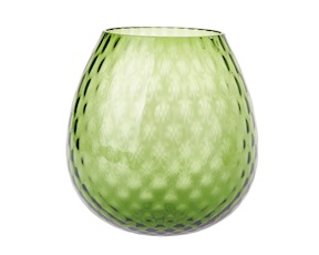Vaso portacandela Macramè XL vetro di Murano Verde Soraya Nasonmoretti