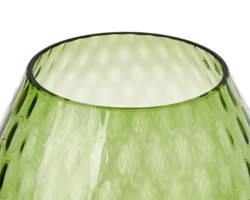 Vaso portacandela Macramè XL vetro di Murano Verde Soraya Nasonmoretti