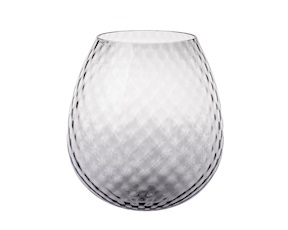 Vaso portacandela Macramè XXL vetro di Murano Grigio Nasonmoretti