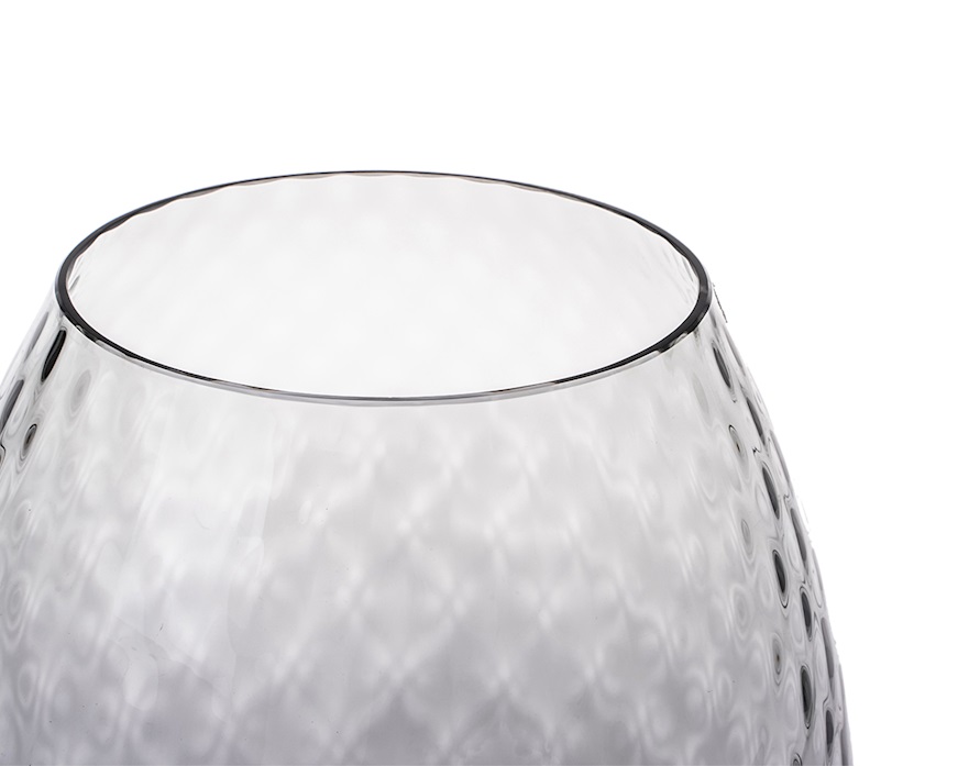 Vaso portacandela Macramè XXL vetro di Murano Grigio Nasonmoretti