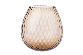 Candle holder vase Macramè XXL Murano glass Brown Nasonmoretti