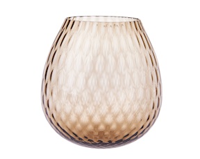Vaso portacandela Macramè XXL vetro di Murano Marrone