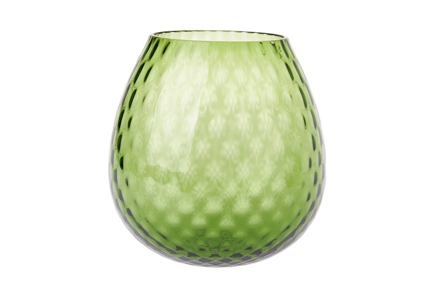 Candle holder vase Macramè XXL Murano glass Soraya Green Nasonmoretti
