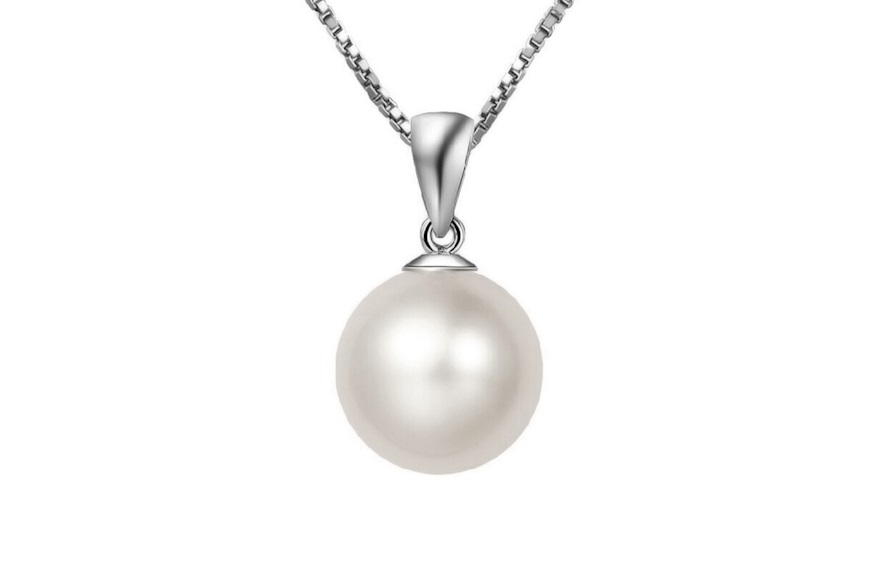 Girocollo argento e perla pendente fresh water Selezione Zanolli