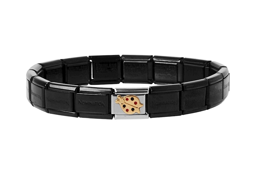Bracciale Composable acciaio nero e Coccinella Nomination