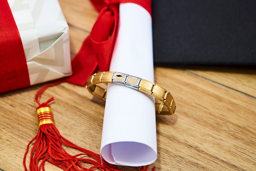 Bracelet Composable steel gold Graduation Nomination