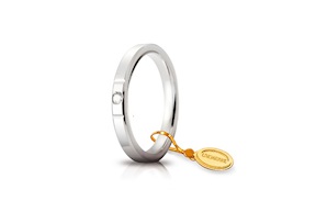 Fede Cerchio di luce oro 750‰ con diamante Unoaerre